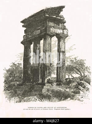 Temple de Castor et Pollux, alias temple des Dioscures, Vallée des Temples, Agrigente, Sicile, Italie Banque D'Images