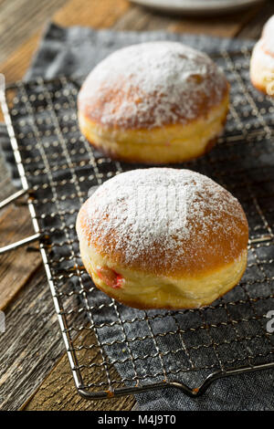 Maison Gourmet Paczki Polonais Donuts avec remplissage en gelée Banque D'Images