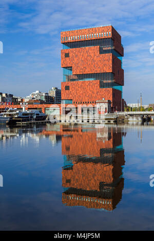 Bâtiment de la musée MAS à Anvers Belgique Banque D'Images