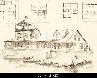 Logements artistique - donner des vues, des plans d'étage et les estimations de coût de nombreux cottage - dessins et modèles industriels, l'établissement des coûts à partir de $600, conçus et sélectionnés avec une référence particulière à l'économie dans la construction et l'(14598350370) Banque D'Images