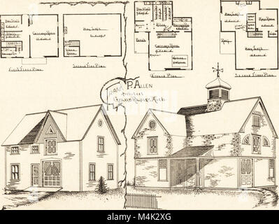 Logements artistique - donner des vues, des plans d'étage et les estimations de coût de nombreux cottage - dessins et modèles industriels, l'établissement des coûts à partir de $600, conçus et sélectionnés avec une référence particulière à l'économie dans la construction et l'(14598415038) Banque D'Images