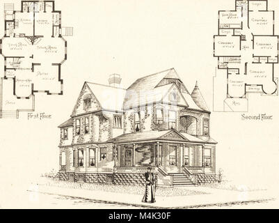 Logements artistique - donner des vues, des plans d'étage et les estimations de coût de nombreux cottage - dessins et modèles industriels, l'établissement des coûts à partir de $600, conçus et sélectionnés avec une référence particulière à l'économie dans la construction et l'(14784688992) Banque D'Images