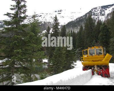 Le long du ruisseau McDonald près de Claude's Corner.Passe-à-la-Sun Road labourer, avril , . Banque D'Images