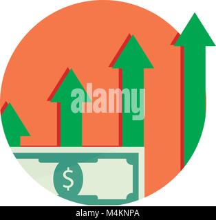 La capitalisation est la croissance financière. L'icône de croissance du capital. Augmentation de salaire, vecteur de trésorerie en monnaie lucratif illustration Illustration de Vecteur