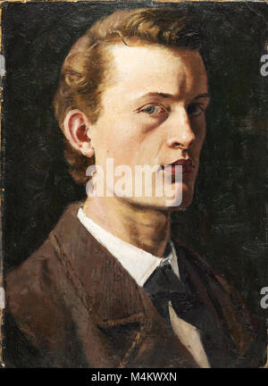 Edvard Munch, Autoportrait. 1882. Banque D'Images