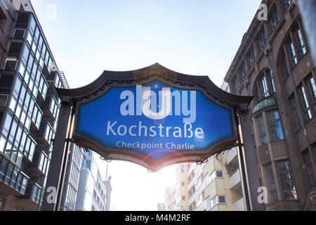 La station de métro kochstrasse signer Berlin Allemagne Banque D'Images