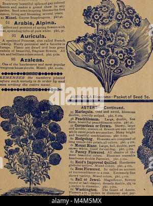 Le catalogue de semences de Bellâ€™ (1902) offre une grande variété de semences pour le jardinage, mettant l'accent sur la qualité et l'abordabilité des produits. Il comprend une sélection de fleurs, de légumes et de plantes aptes à la culture, ainsi que des conseils de plantation. Banque D'Images