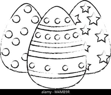 Décoration de pâques oeufs grunge de fêtes Illustration de Vecteur