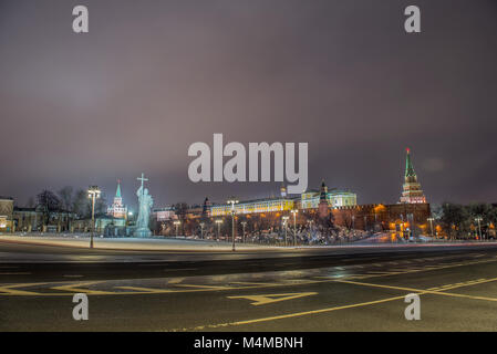 Monument de Vladimir à Moscou dans la nuit Banque D'Images