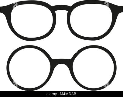 Affiche l'icône Cartoon Lunettes, lunettes Silhouette définie. Illustration de Vecteur