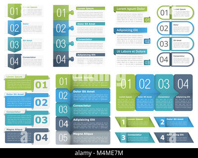 Ensemble d'éléments différents avec des chiffres, infographie icônes de ligne et de la place pour votre texte, peut être utilisé comme processus de workflow, des infographies, des mesures ou l'option Banque D'Images