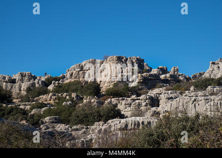 El Torcal de Antequera, Andalousie, espagne. Des formations rocheuses et nature reserve Banque D'Images