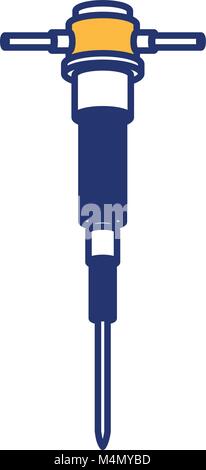 Icône isolé du marteau hydraulique Illustration de Vecteur