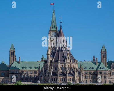 Bâtiment du Parlement européen au sommet de la colline du Parlement, Ottawa, Ontario, Canada. Banque D'Images