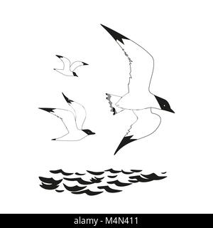 Icône de vol Seagull. Illustration de Vecteur