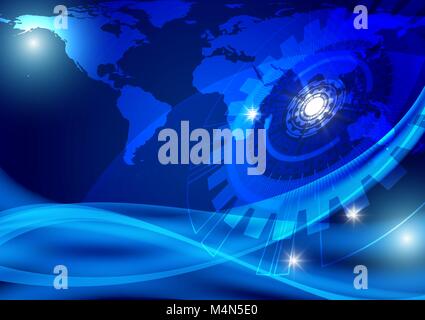 Blue abstract vector background technology and business concept , vector illustration (NASA) Illustration de Vecteur