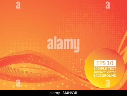 Couleur orange et rouge vague abstract background, Vector illustration with copy space Illustration de Vecteur