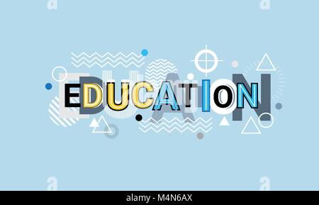 Parole créatrice de l'éducation sur les formes géométriques abstraites Bannière Web en arrière-plan Illustration de Vecteur