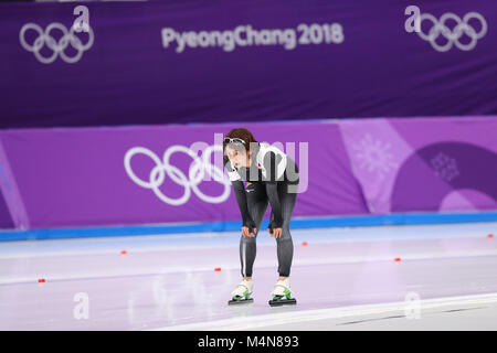 Gangneung, Corée du Sud. 16 Février, 2018. Nana Takagi (JPN) : Patinage de vitesse 5000m femmes à Gangneung, au cours de l'Ovale PyeongChang 2018 Jeux Olympiques d'hiver à Gangneung, Corée du Sud . Credit : YUTAKA/AFLO/Alamy Live News Banque D'Images