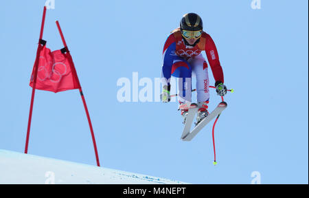 Pyeongchang (République de Corée). Feb 17, 2018. 17 février 2018, la Corée du Sud, Pyeongchang, Jeux olympiques, ski alpin : Super G, Mesdames dans le centre alpin de Jeongseon : Tiffany Gauthier (France) | conditions dans le monde entier : dpa Crédit/Alamy Live News Banque D'Images