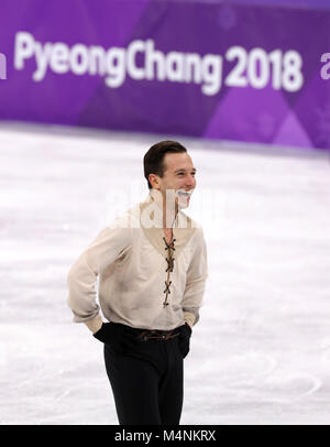 Gangneung, Corée du Sud. Feb 17, 2018. ALEXEI BYCHENKO d'Israël au cours de patinage artistique : les hommes de patinage libre Patinage artistique unique à Gangneung Ice Arena pendant le 2018 Jeux Olympiques d'hiver de Pyeongchang. Credit : ZUMA Press, Inc./Alamy Live News Banque D'Images