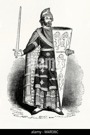 Geoffrey Plantagenet, comte d'Anjou, Geoffroy V (1113-1151) fut duc de Normandie. Par son mariage avec l'Impératrice Mathilde, fille de Henri I d'Angleterre, Geoffrey a eu un fils, Henry Curtmantle, qui réussit à le trône comme Roi Henry II (1154-1189), devenant ainsi la première Cité Plantagenêt Roi d'Angleterre Banque D'Images