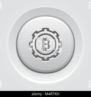 L'icône de l'industrie minière Bitcoin. Illustration de Vecteur