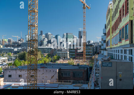 Site de construction en South Lake Union, Seattle, Washington, USA Banque D'Images