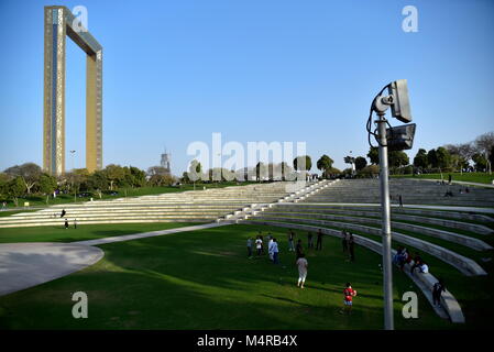 Dubaï, Émirats arabes unis, le 16 février 2018, Zabeel Park situé dans le district de Zabeel, Dubaï, l'un des meilleurs park à Dubaï avec très belle vue à partir de Banque D'Images