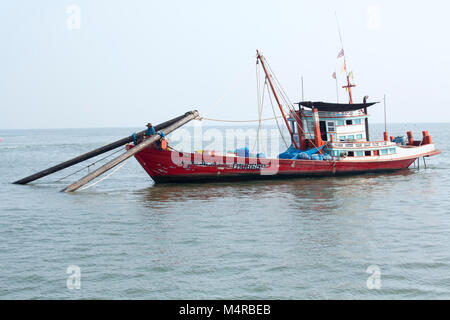 Bateaux de pêche dans le golfe de Thaïlande Banque D'Images