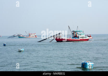 Bateaux de pêche dans le golfe de Thaïlande Banque D'Images