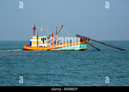 Bateaux de pêche dans le golfe de Thaïlande Banque D'Images