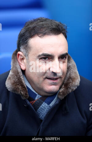 Carlos Carvalhal, directeur de Swansea City, lors de la coupe Emirates FA Cup, cinquième tour de match à Hillsborough, Sheffield. APPUYEZ SUR ASSOCIATION photo. Date de la photo: Samedi 17 février 2018. Voir PA Story SOCCER Sheff Wed. Photo crédit devrait lire: Tim Goode/PA Wire. RESTRICTIONS : aucune utilisation avec des fichiers audio, vidéo, données, listes de présentoirs, logos de clubs/ligue ou services « en direct » non autorisés. Utilisation en ligne limitée à 75 images, pas d'émulation vidéo. Aucune utilisation dans les Paris, les jeux ou les publications de club/ligue/joueur unique. Banque D'Images