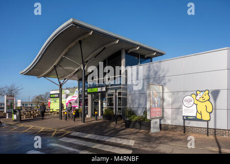 Pause Bienvenue sur le site de l'autoroute M1 Newport Pagnell, UK Banque D'Images