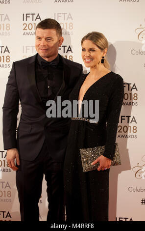 Amy Huberman et Brian O'Driscoll à la FIAT Cinéma & Drama Awards (l'Irish Film & Television Academy) à la Mansion House à Dublin, Irlande, Merc Banque D'Images