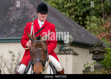 Selkirk, Philipaugh Estate, au Royaume-Uni. 17.fév.2018. Lauderdale Lauderdale Recherche de Foxhounds rencontrez à Philiphaugh Estate près de Selkirk (Photo : Rob Gray) Crédit : Rob Gray/Alamy Live News Banque D'Images