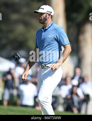 Los Angeles, CA, USA. Feb 17, 2018. Dustin Johnson pendant jour 3 de la Genèse Ouvrir au Riviera Country Club de Los Angeles, CA le 17 février 2018. Jevone Moore : csm Crédit/Alamy Live News Banque D'Images