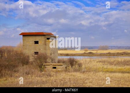 Le placement de la seconde guerre mondiale historique / Lookout Tower at East Lane, Bawdsey, Suffolk. Banque D'Images