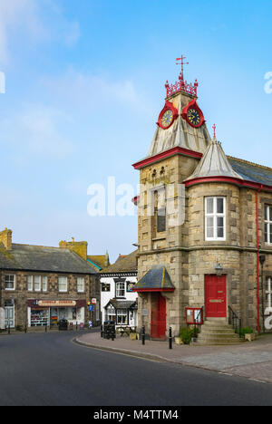 L'hôtel de ville dans l'ancien canton de marazion à Cornwall, Angleterre, Grande-Bretagne, Royaume-Uni. Banque D'Images