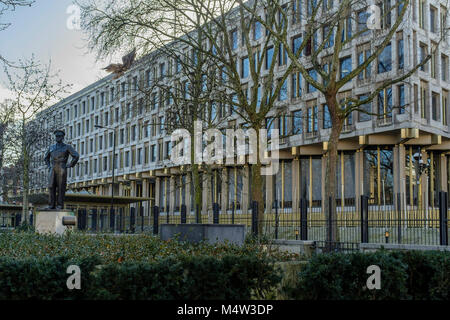 Ancien bâtiment de l'ambassade US, Grosvenor Square, London, UK Banque D'Images