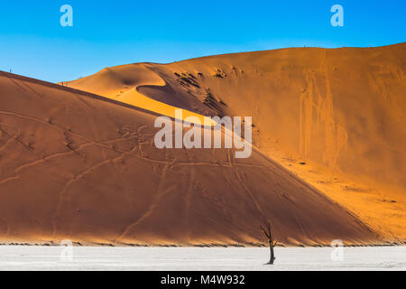 Sur la crête des dunes sont des touristes Banque D'Images