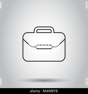 Valise fort dans l'icône de style de ligne. Vector illustration sur fond isolé. Concept d'affaires assurance pictogramme. Illustration de Vecteur