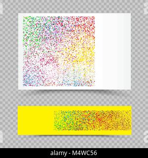 Les couleurs d'holi vide poster papier bannière modèle. Festival de Phagwa coloriez confettis scintillants sequin design. Petit résumé du sable multicolore. Circles Illustration de Vecteur