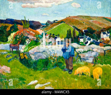 Paul Gauguin, l'Swineherd, Bretagne (1888 Banque D'Images