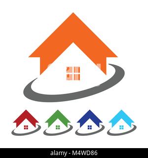 Logo Symbole icône mondiale du logement Conception graphique vecteur modèle Illustration de Vecteur