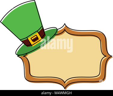 Chapeau de leprechaun avec vintage vide conseil Illustration de Vecteur