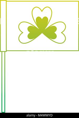 Drapeau dans le poteau avec clover festival St Patricks cote Illustration de Vecteur
