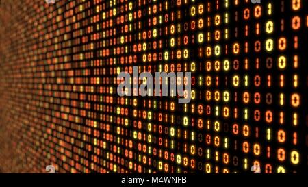 Concept de big data avec code binaire. glowing numérique numéros 3d illustration. Banque D'Images