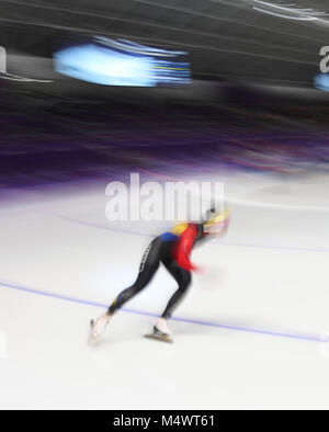 Gangneung, Corée du Sud. Feb 18, 2018. Patinage de vitesse : Ladies' 500m à Gangneung, à l'Ovale de Pyeongchang 2018 Jeux Olympiques d'hiver. Crédit : Scott Mc Kiernan/ZUMA/Alamy Fil Live News Banque D'Images
