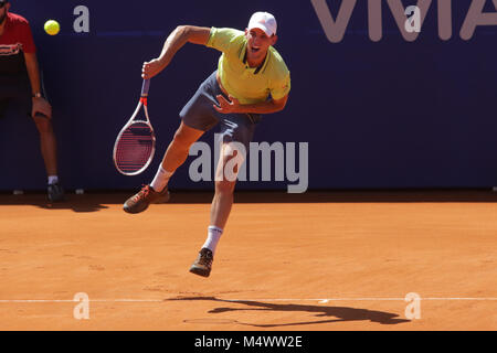 Buenos Aires, Argentine. Feb 18, 2018. Dominic Thiem pendant le match final de l'ATP 250 de Buenos Aires ce dimanche sur court central de Buenos Aires, Argentine de tennis sur gazon. (Photo : Néstor J. Beremblum / Alamy News) Credit : Néstor J. Beremblum/Alamy Live News Banque D'Images